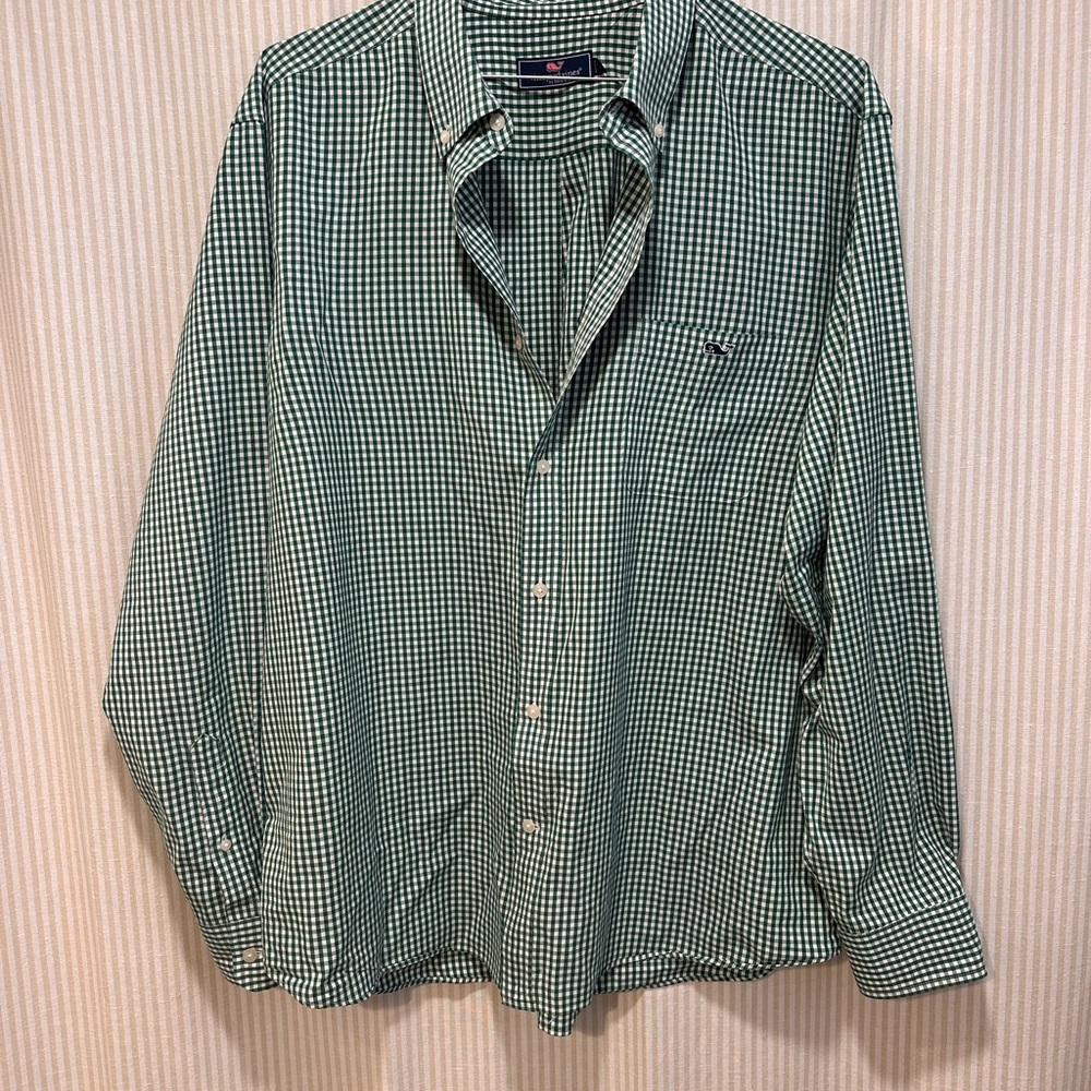 Vineyard Vines Green Gingham Men's Shirt